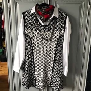 Black and white wool Dress - Size L